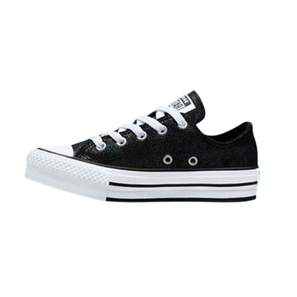 NEW Converse Chuck Taylor Lift Platform 5.5Y/ 7 Women's Black Iridescent Leather - Picture 4 of 9